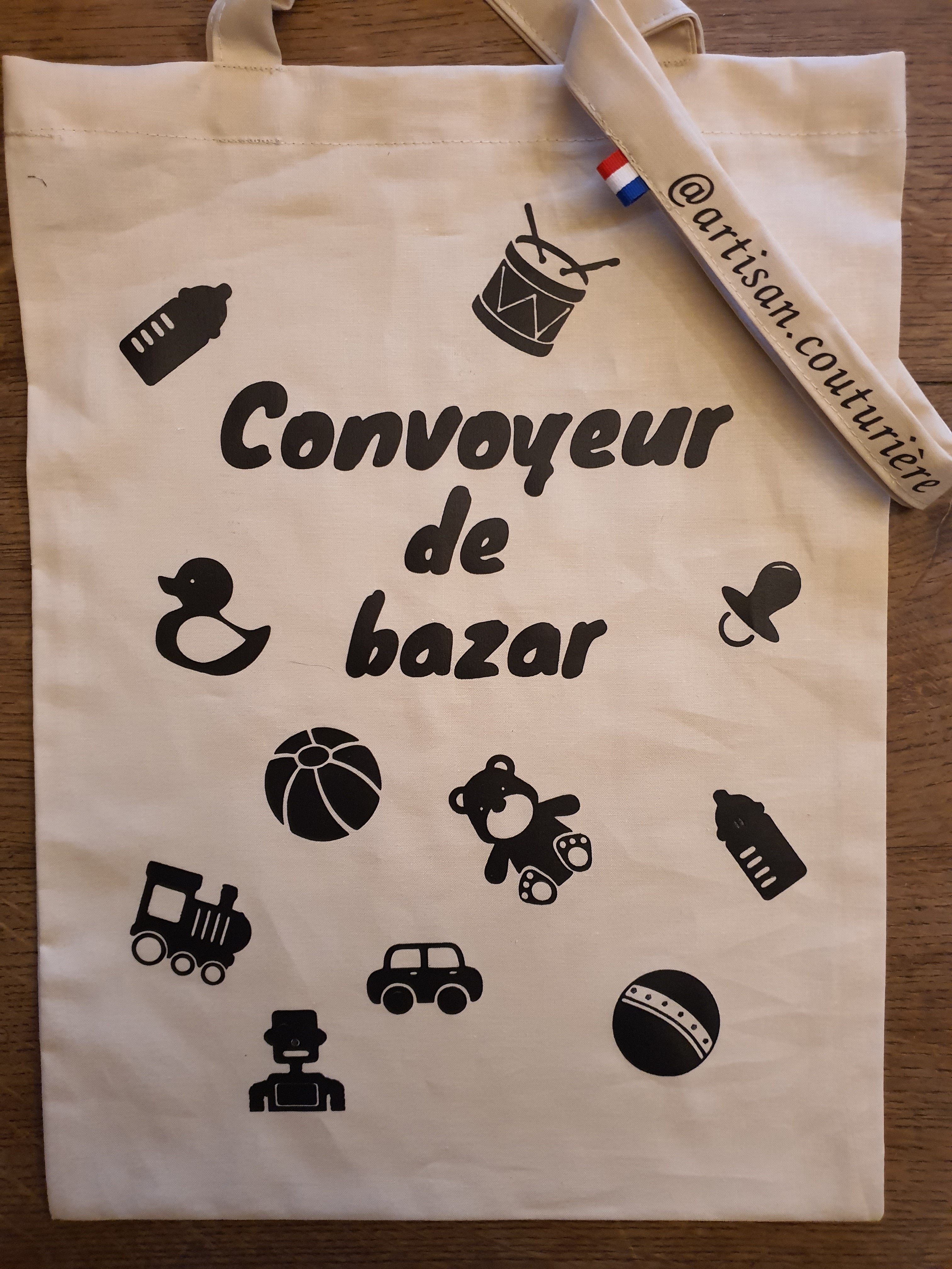 sac imprimé convoyeur de bazar