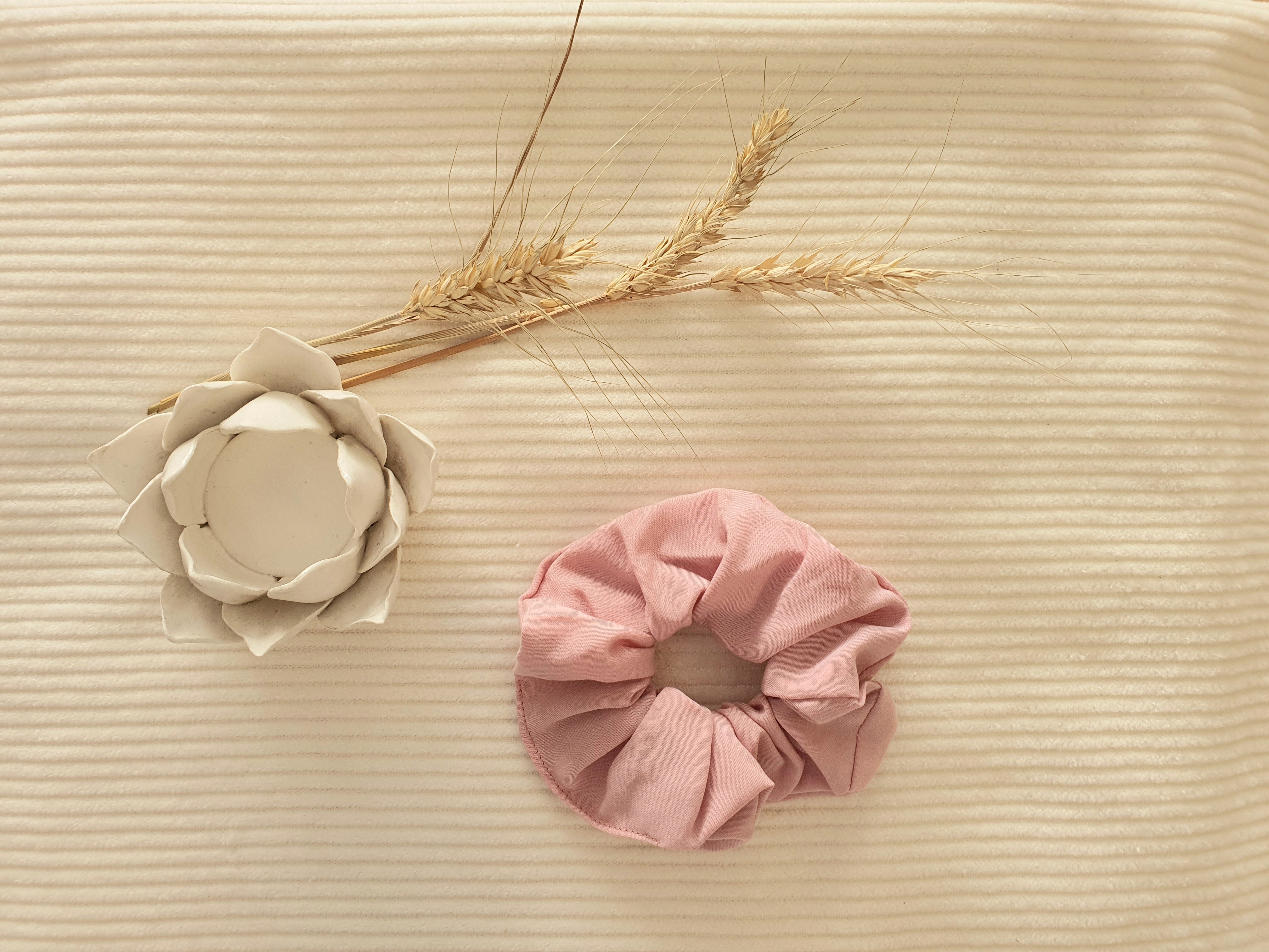 chouchou rose poudré